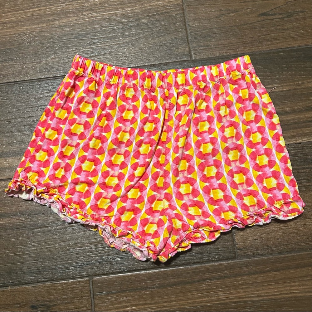 Vince Camuto Girl Pull On Shorts Lightweight 12 Elastic Waist Ruffle Hem Pink